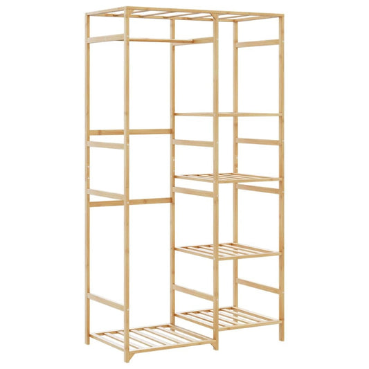 Clothes Rack with Shelves 39.4"x19.7"x72.6" Bamboo