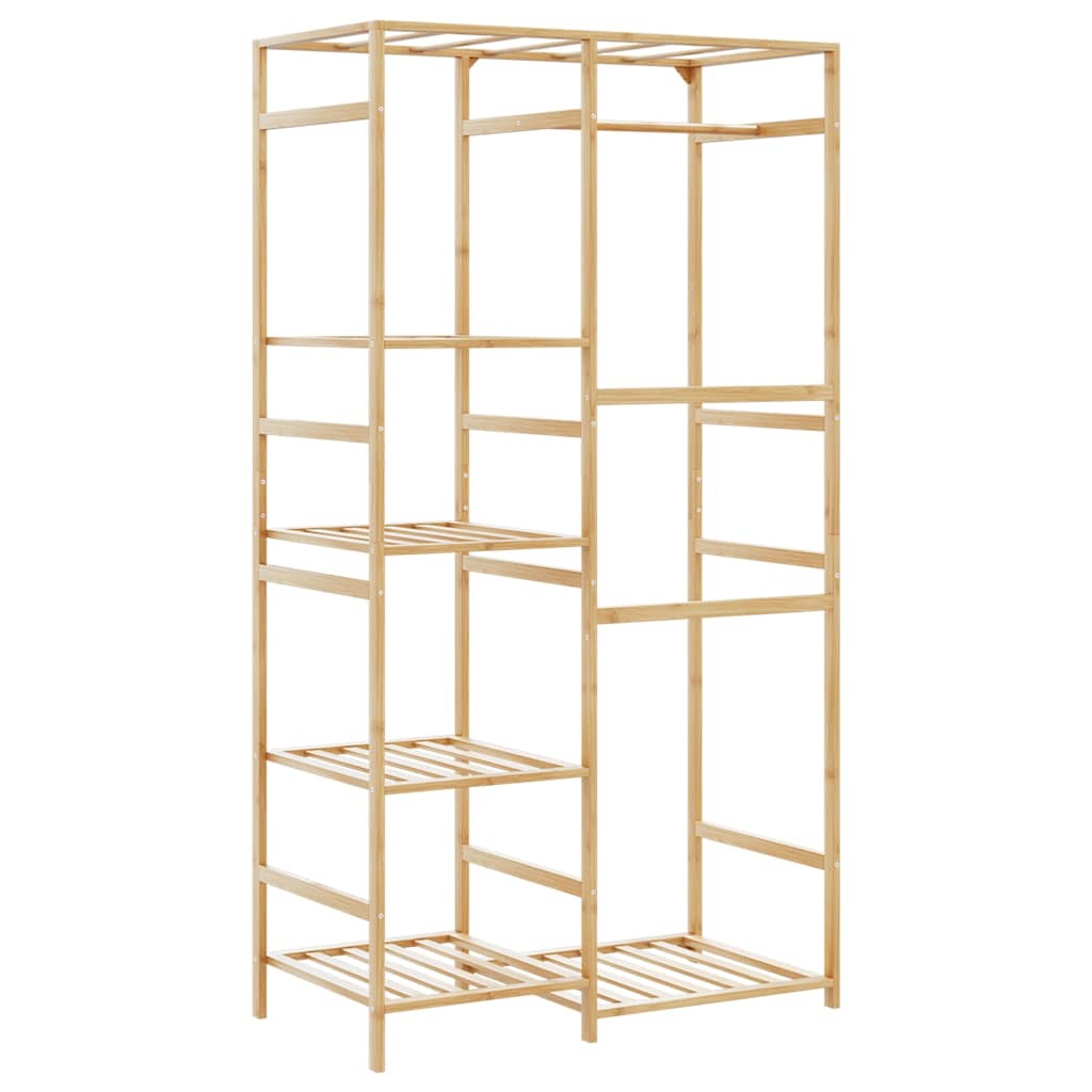 Clothes Rack with Shelves 39.4"x19.7"x72.6" Bamboo