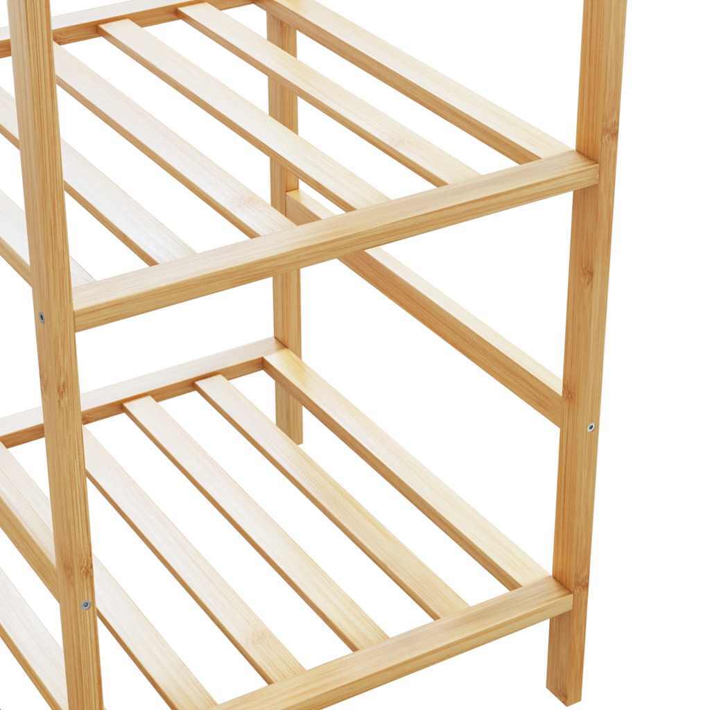 Clothes Rack with Shelves 39.4"x19.7"x72.6" Bamboo