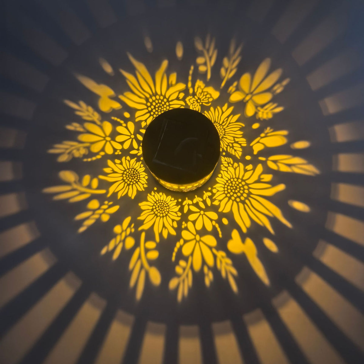 Solar Mandala Sunflower Wall Light Garden Decor Landscape Wall Lamp