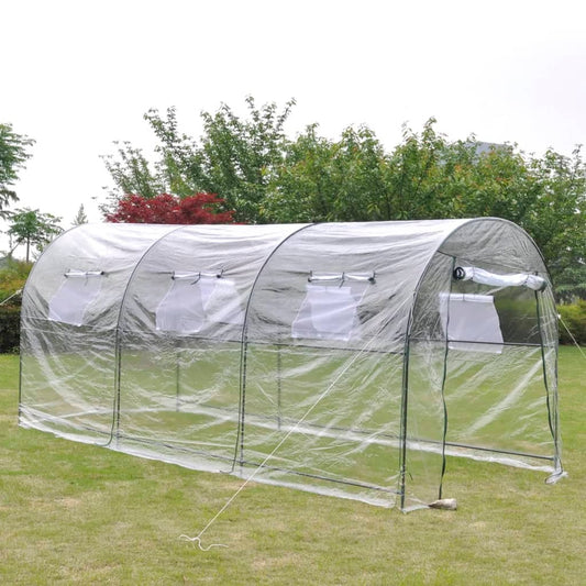 Large green portable greenhouse by American Smart, ideal for outdoor gardening and plant protection.