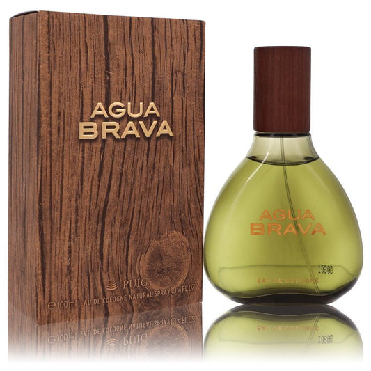 Antonio Puig Agua Brava men's eau de cologne spray, 3.4 oz bottle with classic design and fresh, masculine scent.