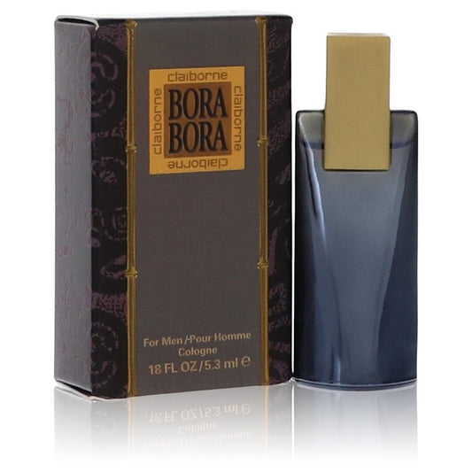 Liz Claiborne Bora Bora Mini EDT for men, 0.18 oz bottle, featuring a sleek design and tropical-inspired fragrance.