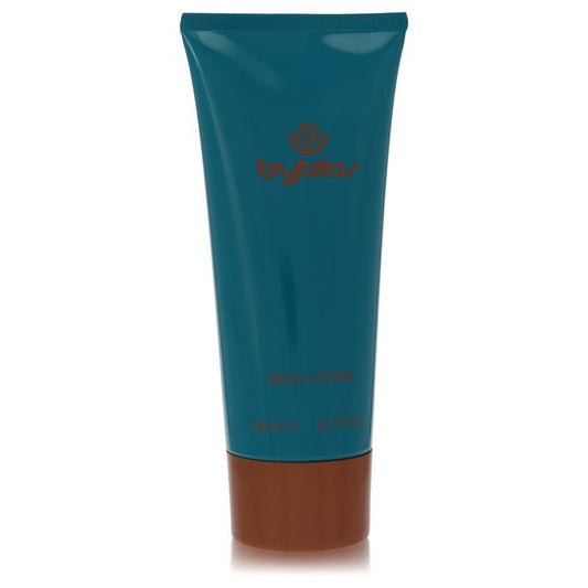Byblos perfumed body lotion in a 6.7 oz bottle, designed for women, featuring elegant packaging and a luxurious fragrance.