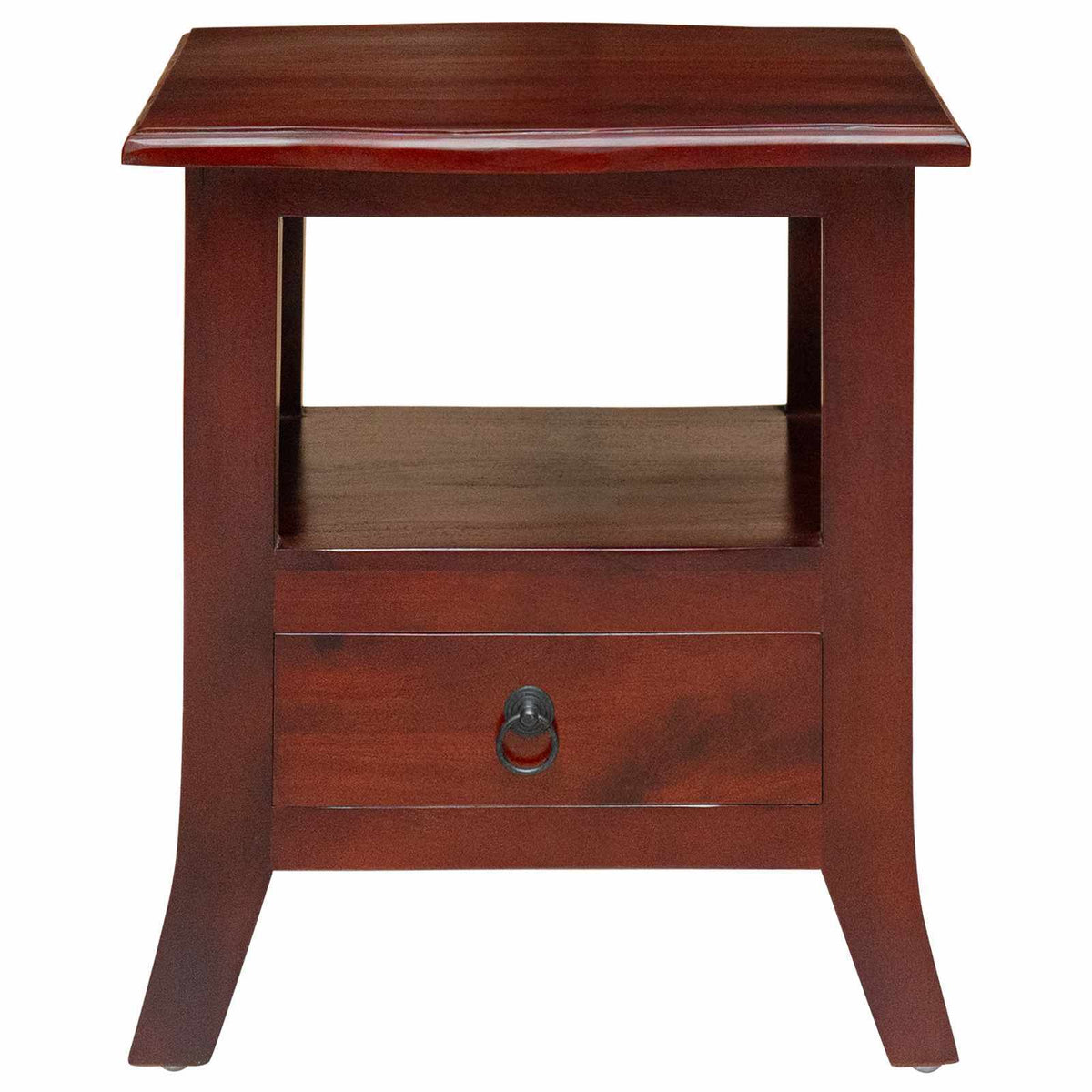 Brown American Smart bedside cabinet with drawer, compact nightstand measuring 15.75 x 15.75 x 17.91 inches, modern bedroom furniture