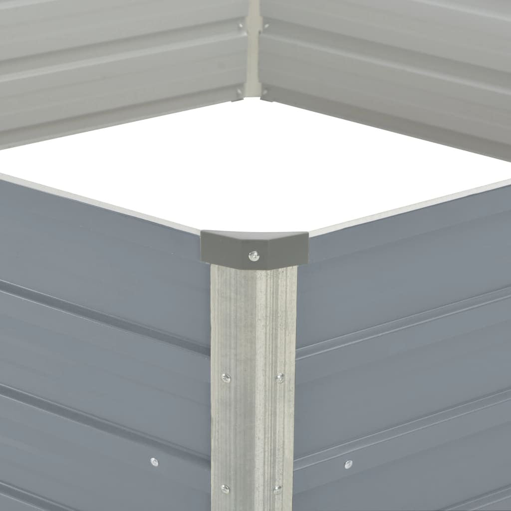 Galvanized steel gray raised garden bed from American Smart, 50.8x50.8x18.1 inches, ideal for gardening and planting.