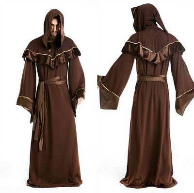 Adult wizard costume by ClaudiaG Home featuring a black robe, pointed hat, and mystical accessories for Halloween.