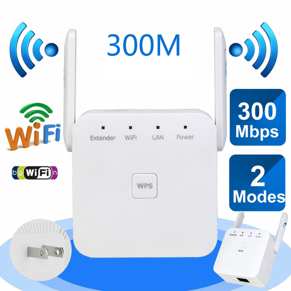 eprolo 300M WiFi range extender signal booster with wireless repeater and WPS router for improved WiFi coverage.