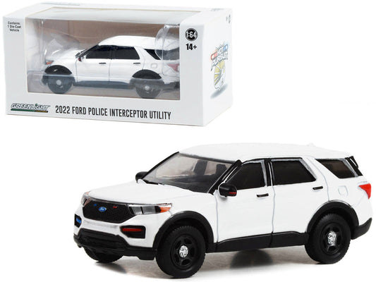 2022 Ford Police Interceptor Utility White "Hot Pursuit" "Hobby Exclusive" Series 1/64 Diecast Model Car by Greenlight-0