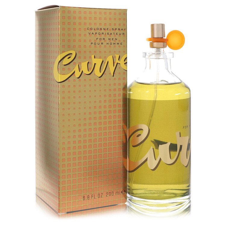Curve by Liz Claiborne men's cologne spray, 6.8 oz bottle with sleek design, shown in a clear image.