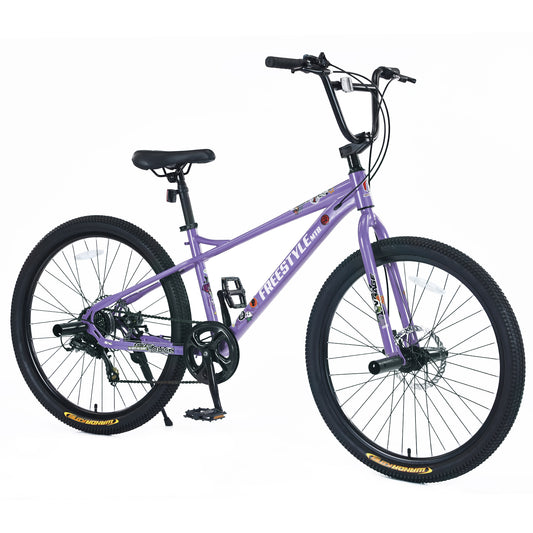 Freestyle Kids Bike Double Disc Brakes 26 Inch Children's Bicycle for Boys Girls Age 12+ Years
