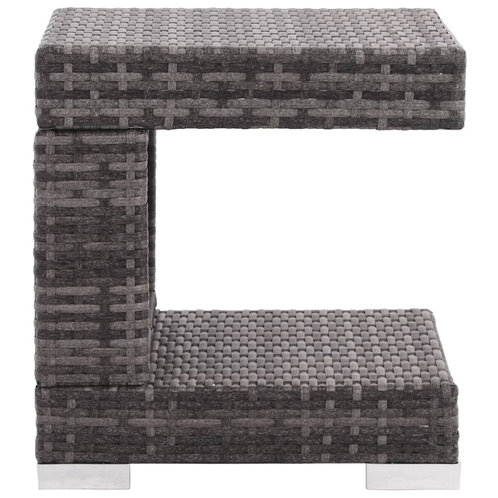 Gray 7-piece patio lounge set with cushions, made of poly rattan, outdoor furniture from American Smart.