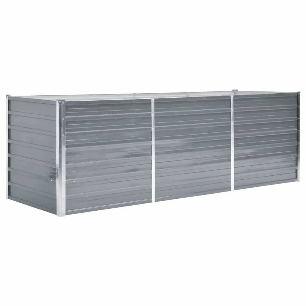 Raised Bed Grey Galvanized Steel 94.5x31.5x30.3 in Sturdy