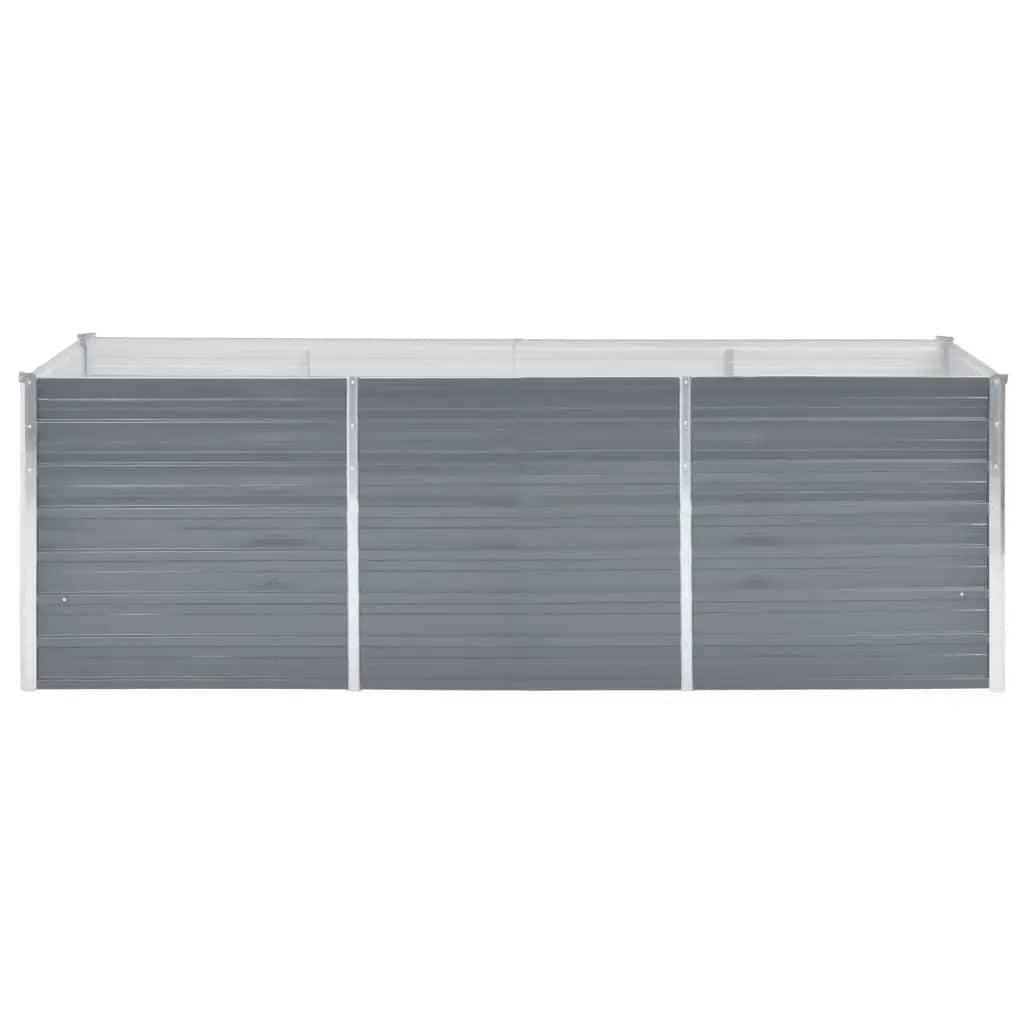 Raised Bed Grey Galvanized Steel 94.5x31.5x30.3 in Sturdy