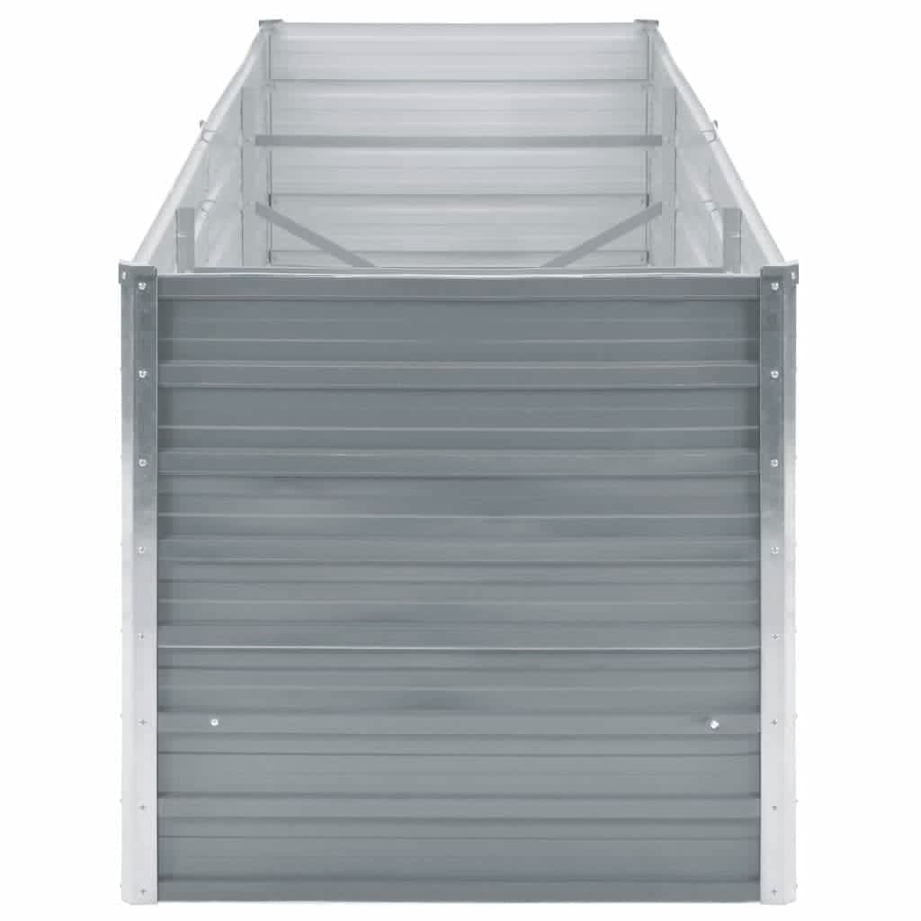 Raised Bed Grey Galvanized Steel 94.5x31.5x30.3 in Sturdy