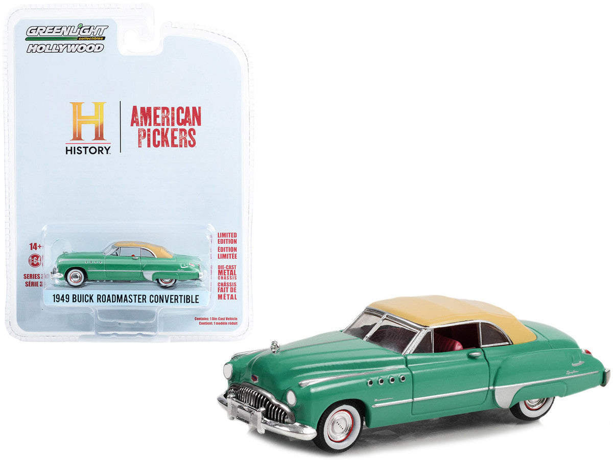 1949 Buick Roadmaster Convertible Green with Tan Soft Top "American Pickers" (2010-Current) TV Series "Hollywood Series" Release 37 1/64 Diecast Model Car by Greenlight-0