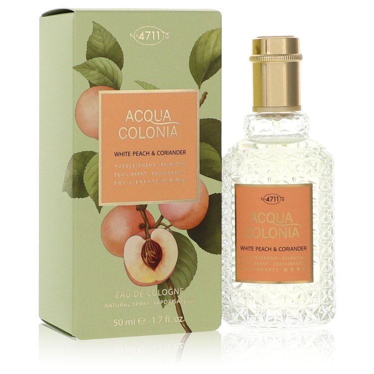 4711 Acqua Colonia White Peach & Coriander unisex eau de cologne spray, 1.7 oz, featuring fresh peach and coriander notes