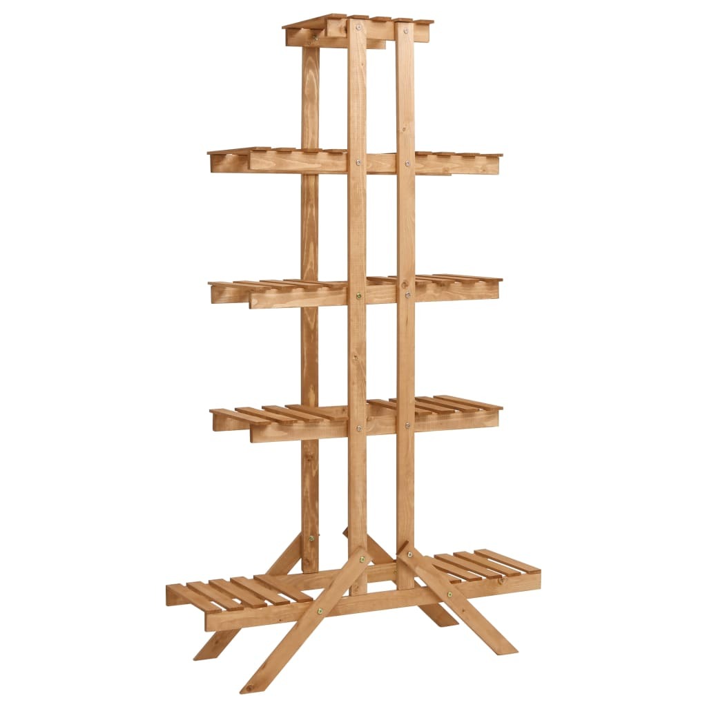 Plant Stand Natural Wood Firwood Medium Shelving Plant Stand