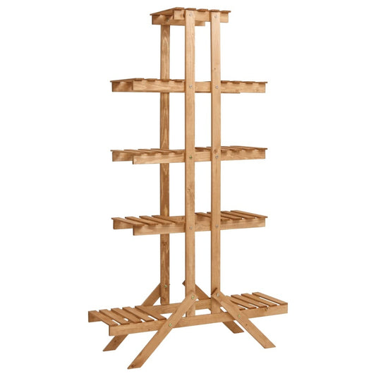 Plant Stand Natural Wood Firwood Medium Shelving Plant Stand