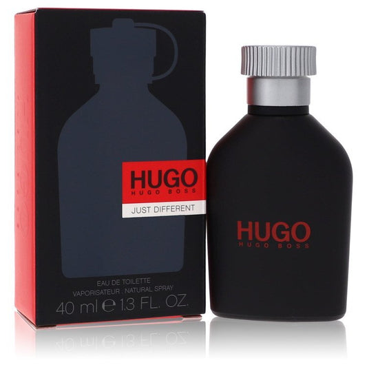 Hugo Boss Just Different Eau de Toilette spray for men, 1.3 oz bottle with sleek design visible in the image.