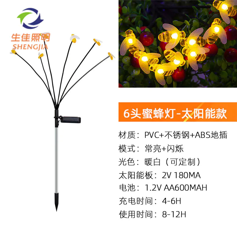 LED Solar Bee Festival Lights for Outdoor Decoration