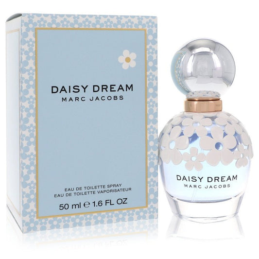 Marc Jacobs Daisy Dream Eau De Toilette spray for women, 1.7 oz, featuring the signature floral fragrance bottle.
