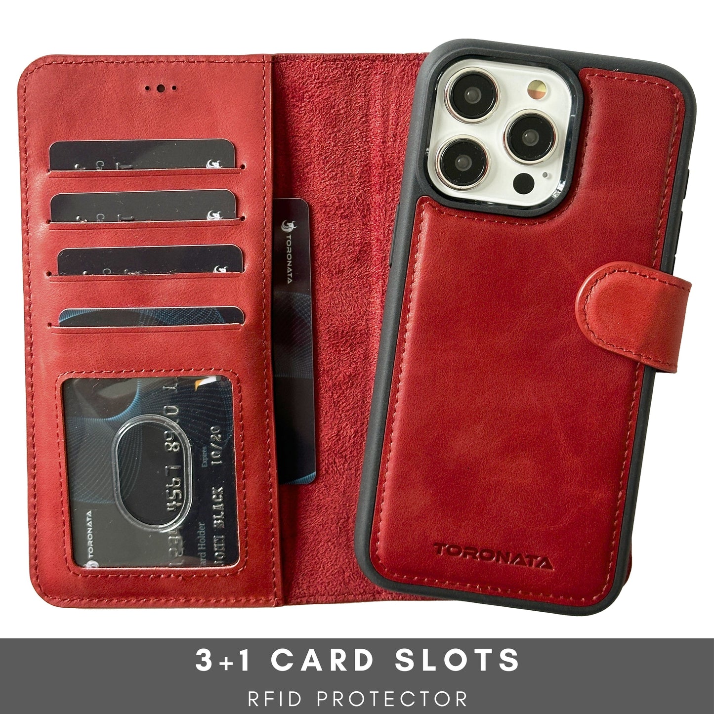 Vegas Premium Leather iPhone 15 Wallet Case with MagSafe | Detachable RFID Blocking Luxury Wallet