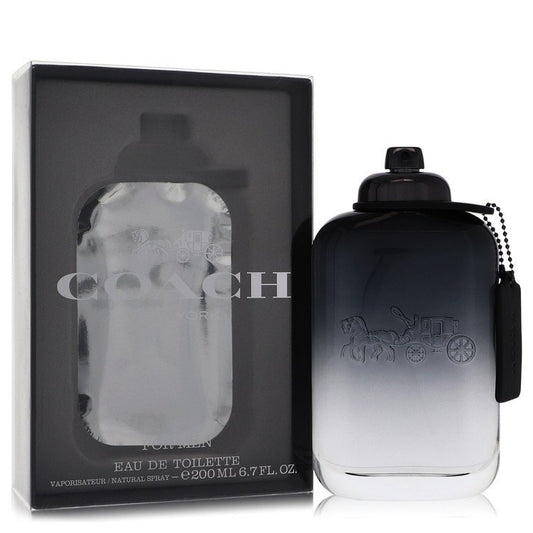 Coach by Coach men's Eau de Toilette spray in 6.7 oz bottle, featuring the iconic Coach branding and sleek packaging.