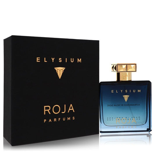 Roja Elysium Pour Homme Roja Parfums extrait de parfum spray bottle, 3.4 oz, showcasing sleek packaging and elegant design.