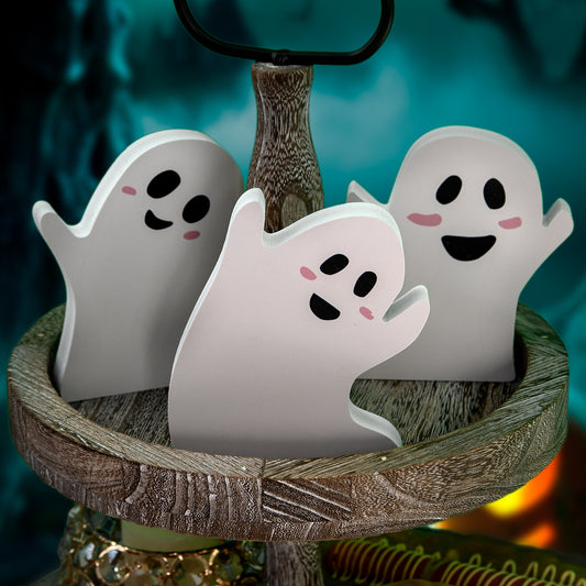 Cute ghost desktop decoration by ClaudiaG Home, featuring a spooky Halloween-themed ghost figurine on a tabletop display.
