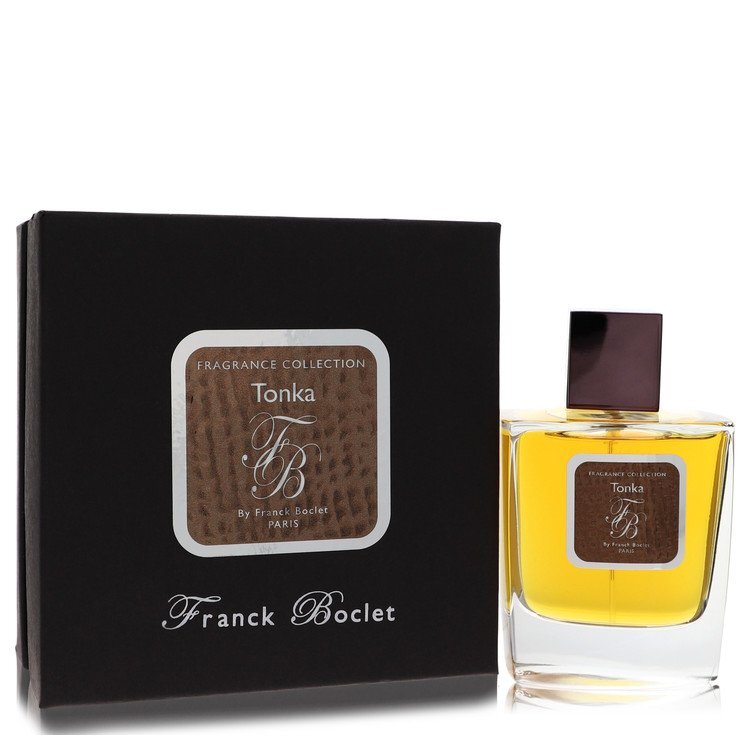 Franck Boclet Tonka unisex Eau De Parfum spray bottle, 3.4 oz, with sleek bottle design and fragrance details visible.