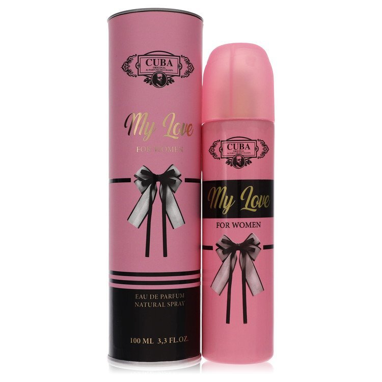 Fragluxe Cuba My Love Eau De Parfum spray for women, 3.3 oz bottle with floral and citrus notes, elegant perfume packaging