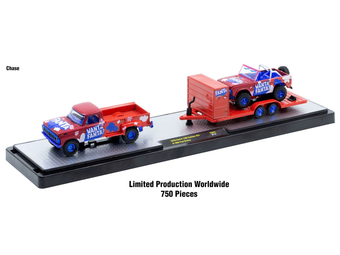 Set of three 1/64 scale Auto Haulers "Soda" diecast models by M2 Machines, limited edition release 41, worldwide distribution.