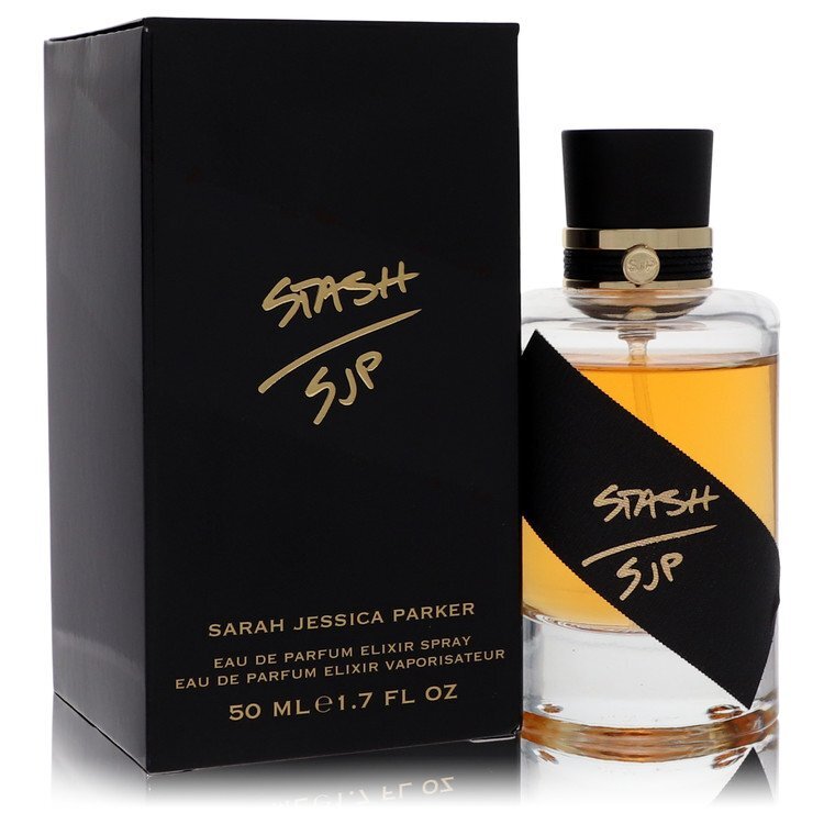 Sarah Jessica Parker Stash Eau De Parfum Elixir Spray, unisex 1.7 oz bottle, featuring a sleek design and floral fragrance.