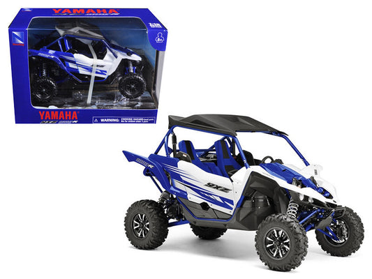 Yamaha YXZ 1000R blue diecast model by New Ray, compact 1/18 scale Yamaha motorcycle replica with detailed features