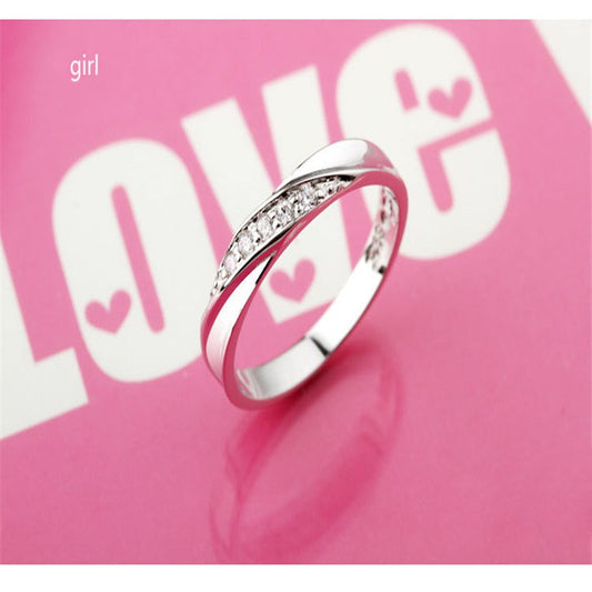 Color: Female, Size: 10 - Copper Couple Ring Valentine's Gift - American Smart