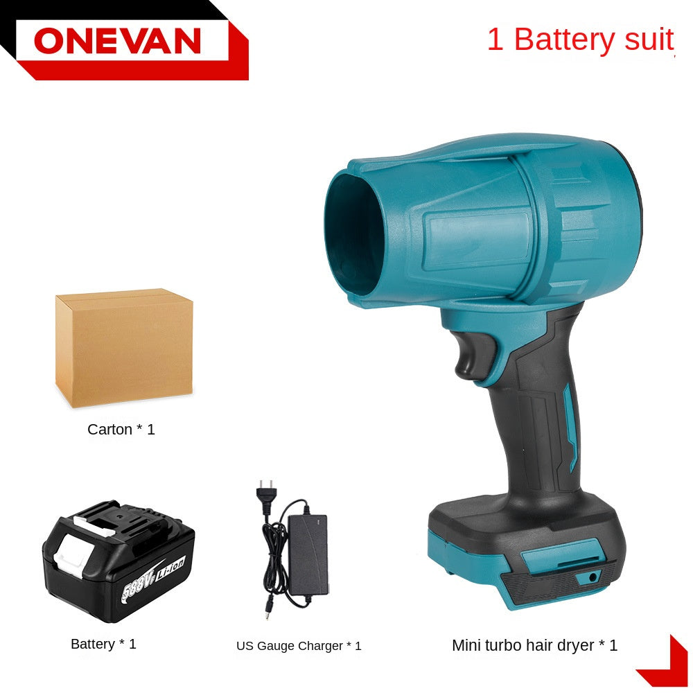Eprolo brushless turbocharged storm blower and snow blower compatible with 18V Makita battery, showing the powerful handheld tool.