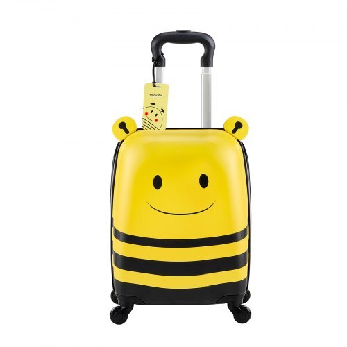 Kids Luggage Set, 5 Piece, 18 Inch Hardside Rolling Wheels Suitcase with Backpack & U-shape Pillow, Bee Kids Carry on Luggage Set, Holiday Birthday Gift for Girls Boys, Airline Approved - American Smart