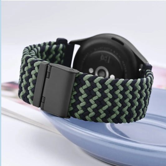 Black Green Braided Watch Band