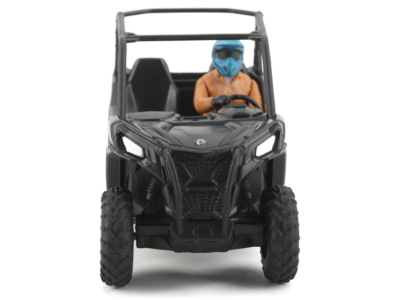 Diecast 1/32 BRP Models Can-Am Maverick Trail DPS 1000 Matt Black with driver figure, detailed off-road vehicle model.