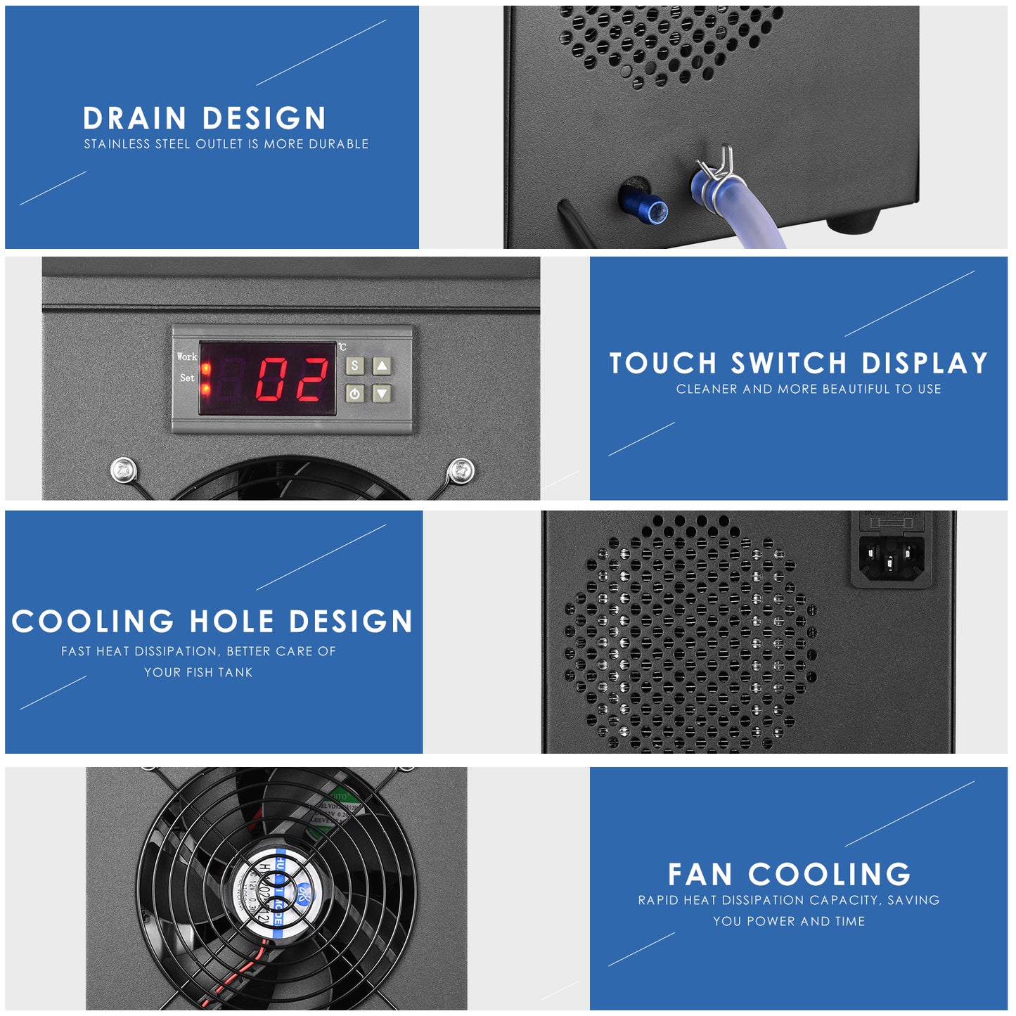 0-100℃ Aquarium Water Chiller 55L Fish Tank Cooler System Temperature Setting Device Constant For Fish Shrimp Breeding Tool