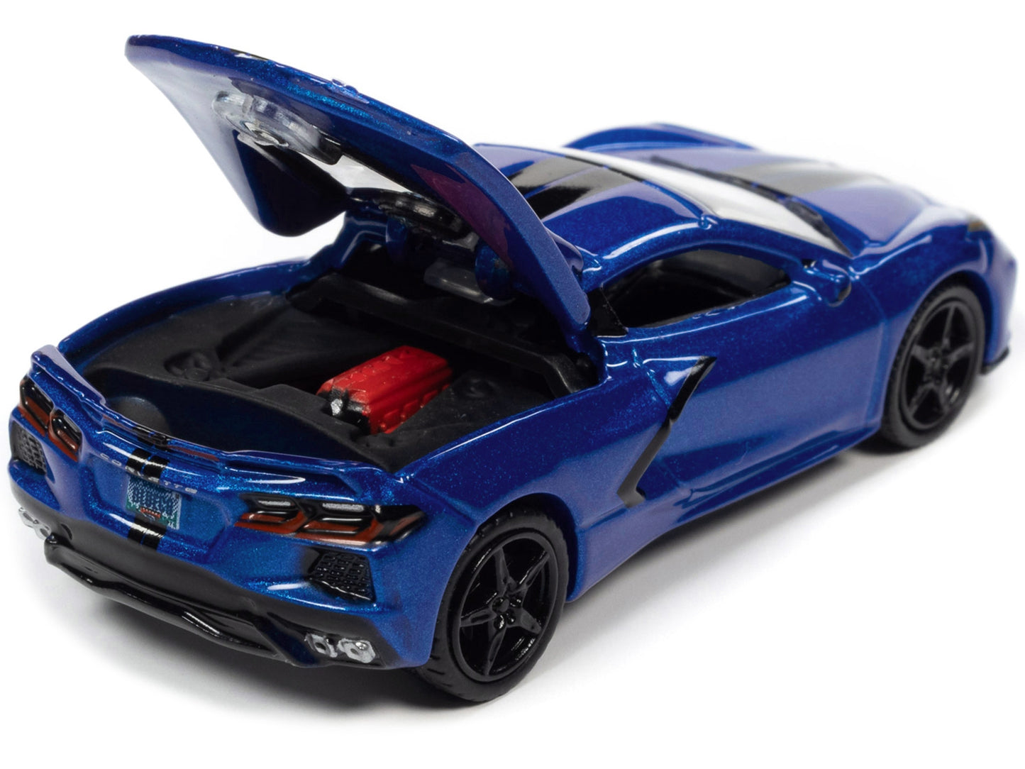 2020 Chevrolet Corvette Elkhart Lake Blue Metallic diecast model car by Auto World, limited edition 1/64 scale sports car.