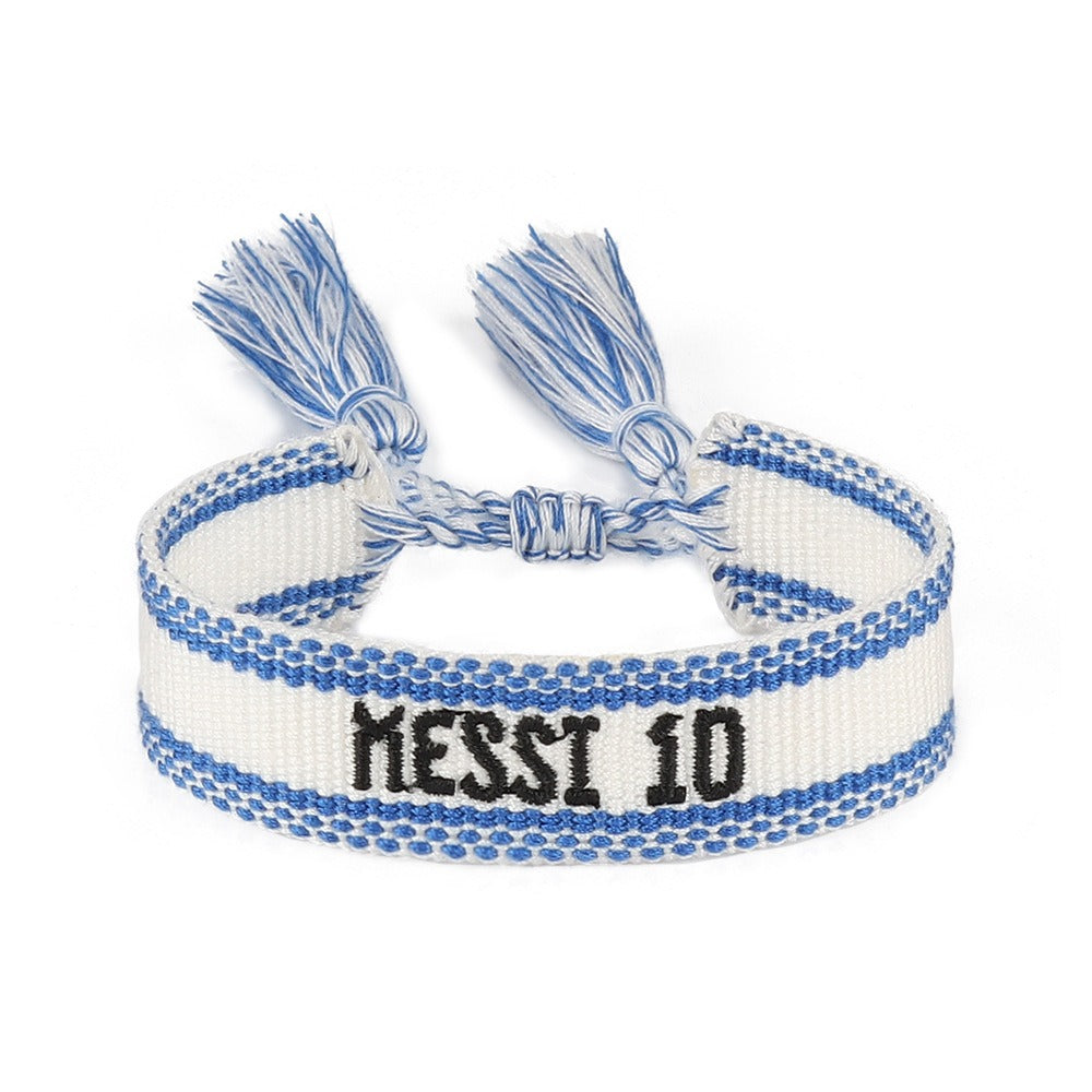 Football World Cup braided bracelet European and American star cheerleaders fans hand rope hand braided tassel bracelet