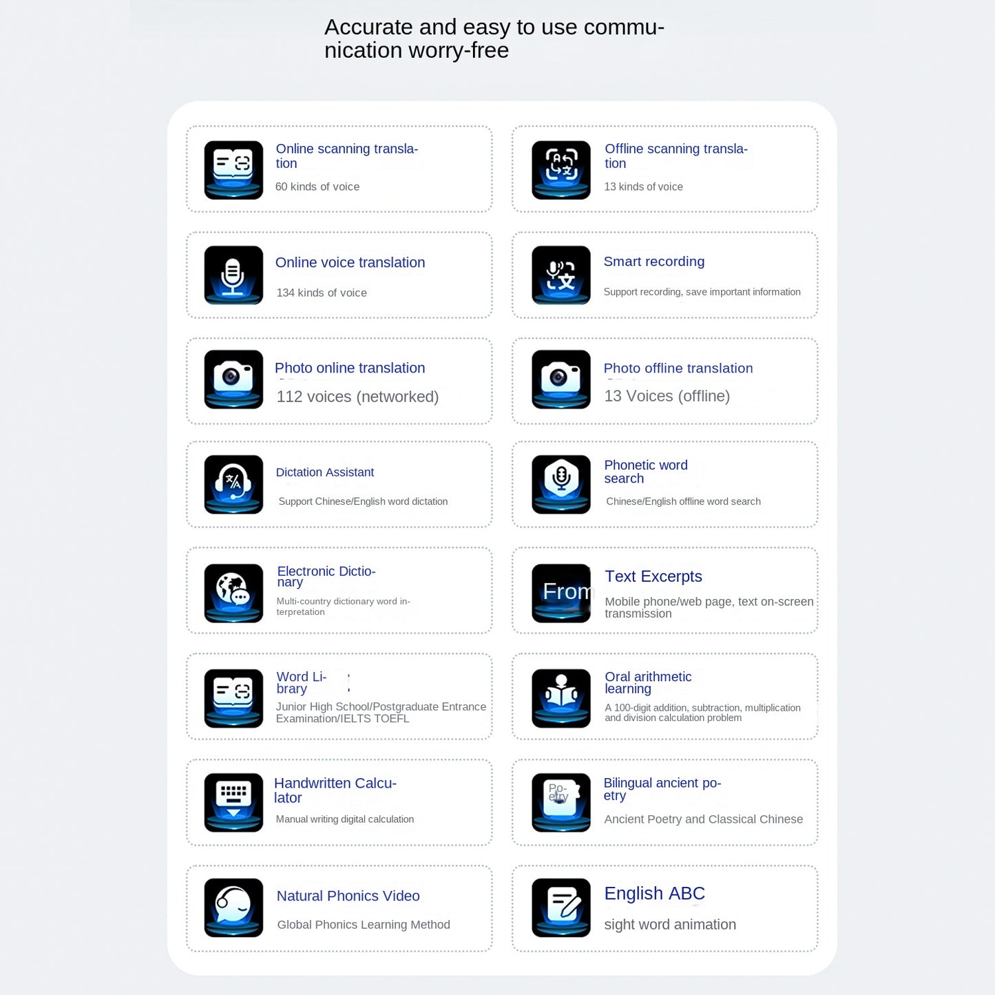 Export Translation Pen Offline Chinese, English, Japanese, Korean, Russian, German, Cantonese, Malay, Southeast Asian Scan Pen