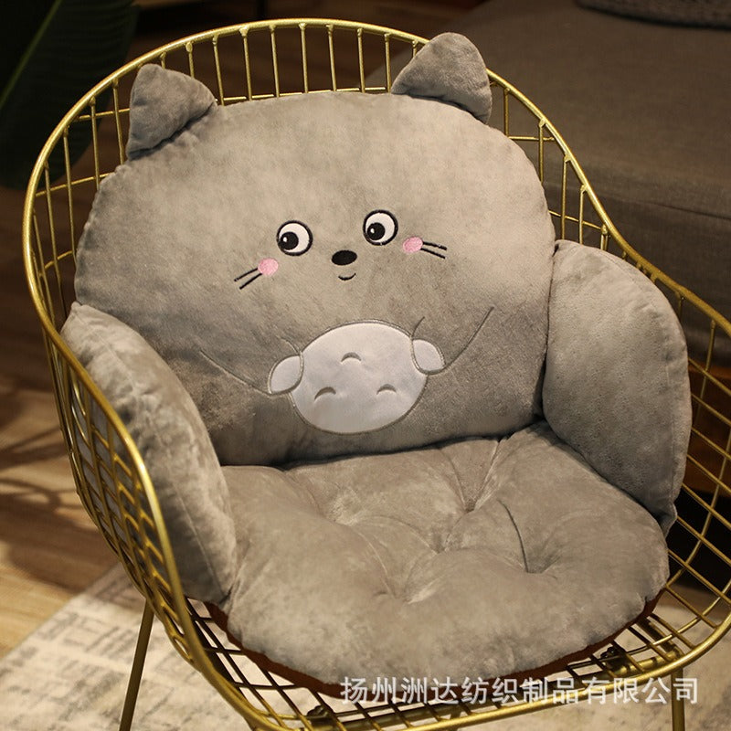 Cartoon animal connected seat cushion, integrated chair cushion, office sedentary student seat cushion