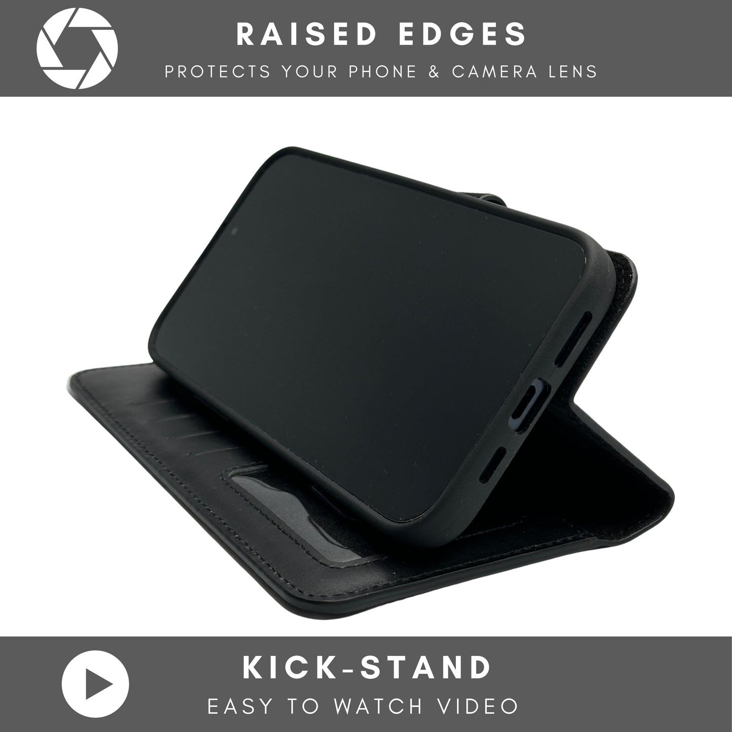 Vegas Premium Leather iPhone 15 Pro Wallet Case with MagSafe | Detachable RFID Blocking Luxury Wallet