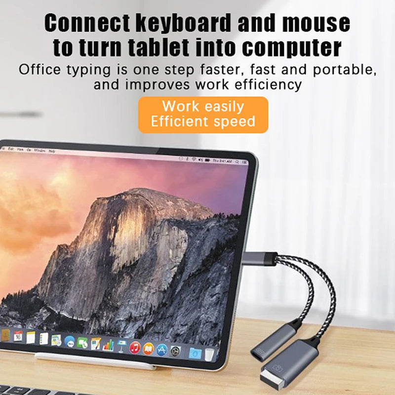 USB C OTG Cable Phone Adapter 2 In 1 Type C To USB A Adapter With PD Charging Port For Phone Laptop Tablet - American Smart