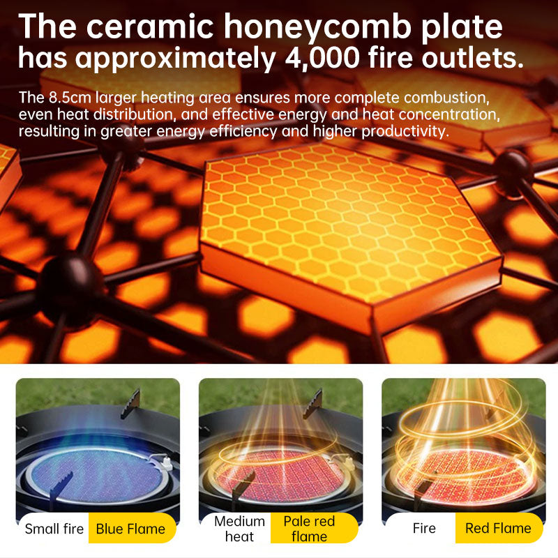 New Explorer 4000W infrared camping stove: portable, windproof, with electronic ignition for outdoor cooking.