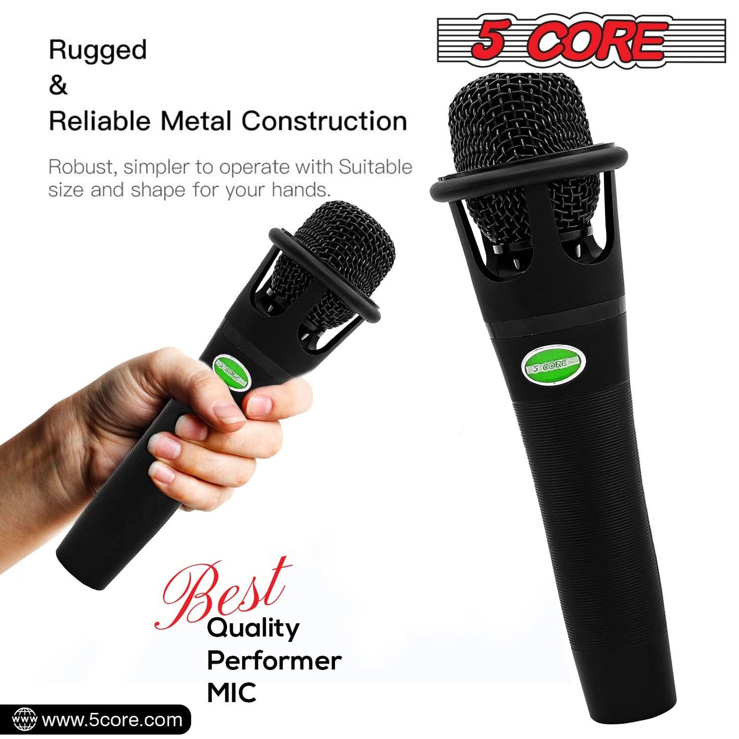 5Core XLR Microphone Dynamic Mic Karaoke Singing Studio Mics Handheld Microfono-3