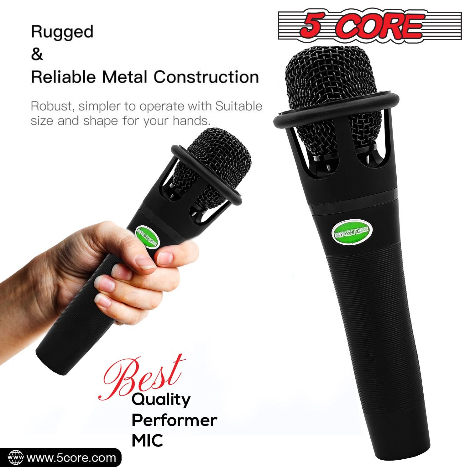 5Core XLR Microphone Dynamic Mic Karaoke Singing Studio Mics Handheld Microfono-3